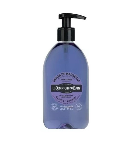 Le Comptoir du Bain – Savon de Marseille Olive-Lavande, 500 ml