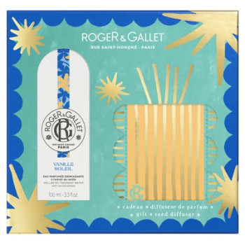 Roger & Gallet – Coffret Vanille Soleil Eau Parfumée Bienfaisante + Diffuseur, 100 ml