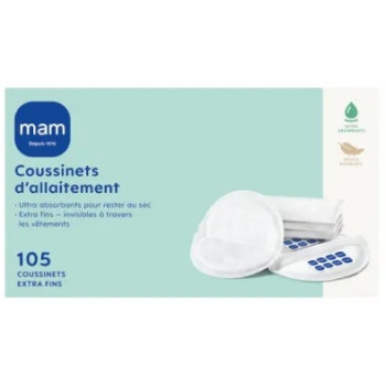 Mam – Coussinets d’Allaitement Ultra-Absorbants, 105 pièces
