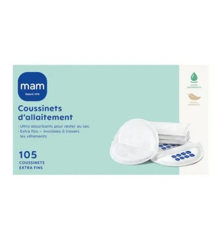 Mam – Coussinets d’Allaitement Ultra-Absorbants, 105 pièces