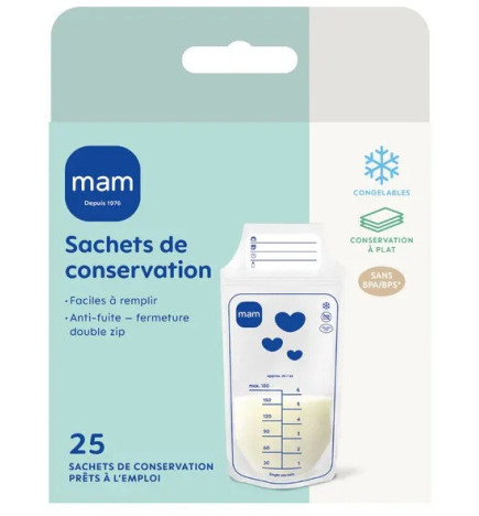 Mam – Sachets de Conservation du Lait Maternel, 180 ml