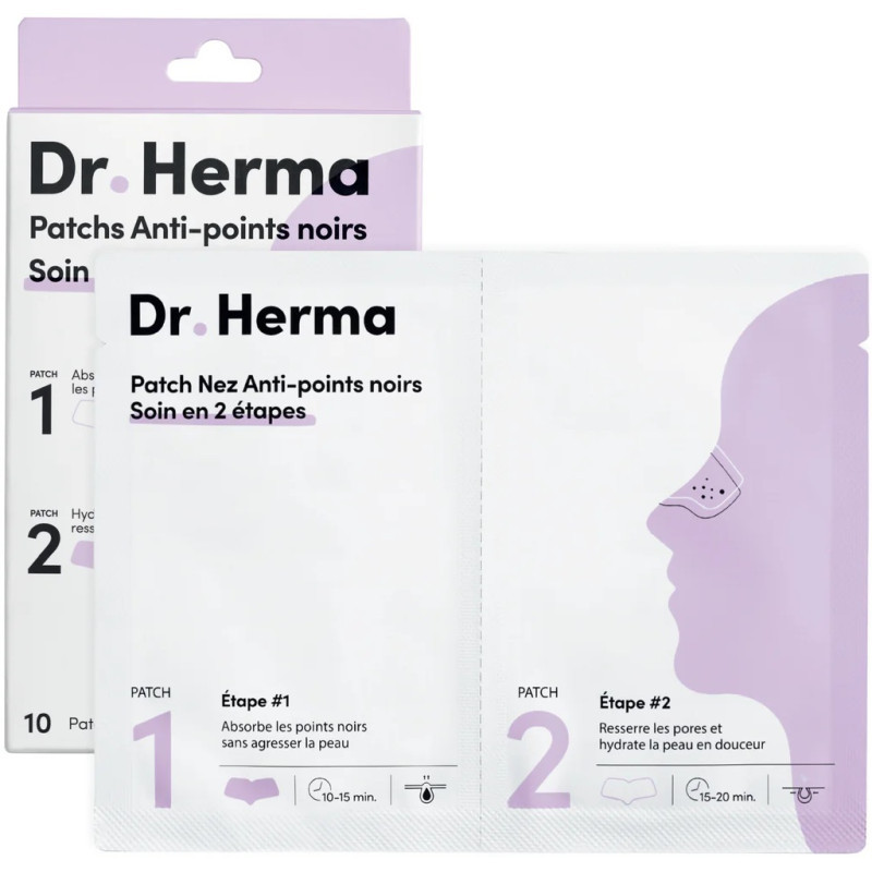 Dr Herma – Patchs Anti-Points Noirs 2 étapes, x5