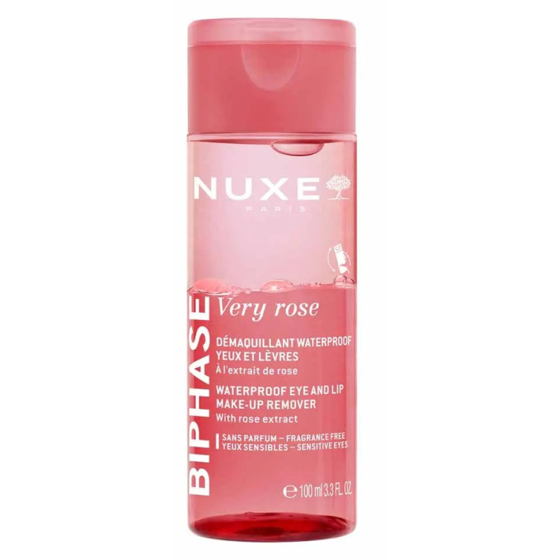 Nuxe – Démaquillant Waterproof Yeux & Lèvres Very Rose, 100 ml