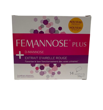 Femannose Plus – D-Mannose + Extrait d’Airelle Rouge, 14 sachets