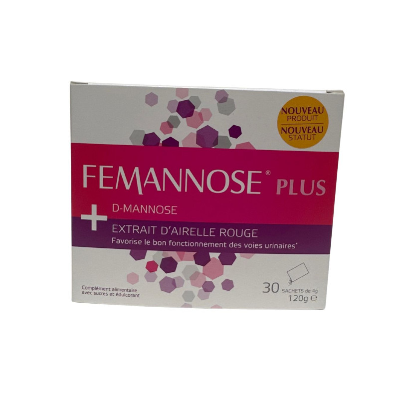 Femannose Plus – Complément alimentaire D-mannose & extrait d’airelle rouge, 120 g (30 sachets)
