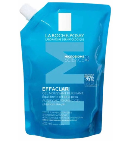 La Roche-Posay – Effaclar Gel moussant purifiant Écorecharge, 400 ml