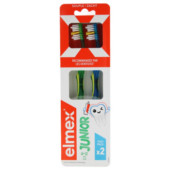 Elmex – Brosses à dents souples Junior 6-12 ans, x2