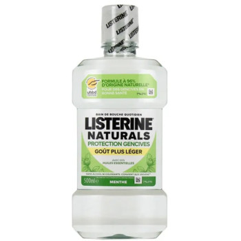 Listerine – Bain de bouche Protection Gencives Menthe goût plus léger, 500 ml