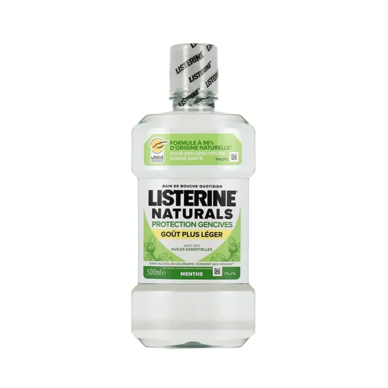 Listerine – Bain de bouche Protection Gencives Menthe goût plus léger, 500 ml