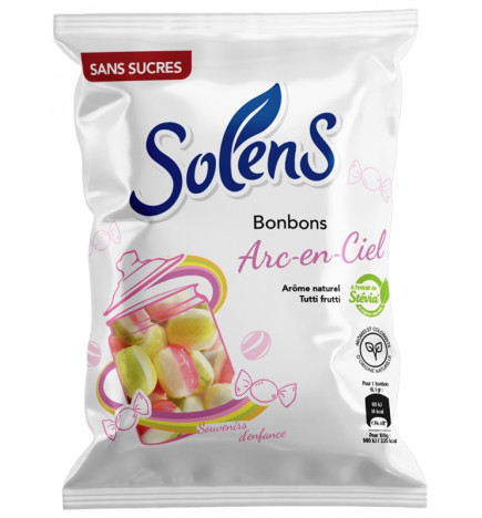 Solens – Bonbons arc-en-ciel sans sucre, 100 g