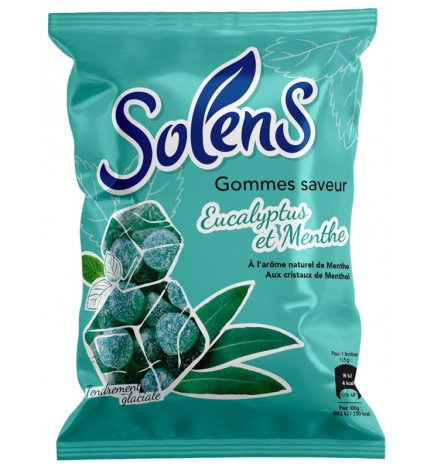 Solens – Gommes à l’eucalyptus menthol, 100 g