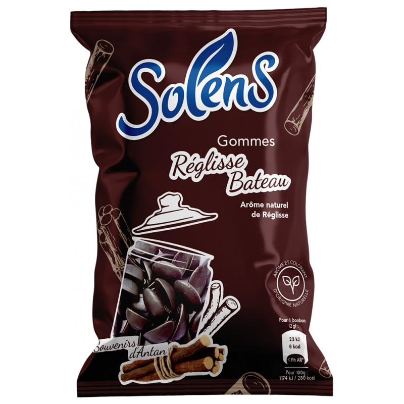 Solens – Gommes réglisse bateau, 100 g