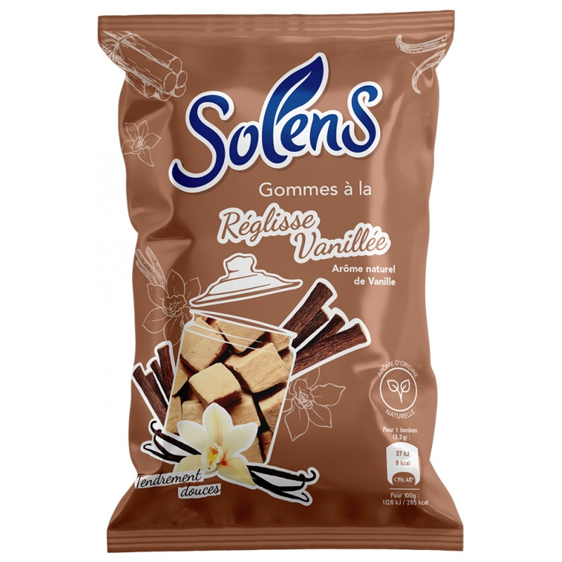Solens – Gommes à la réglisse vanillée, 100 g