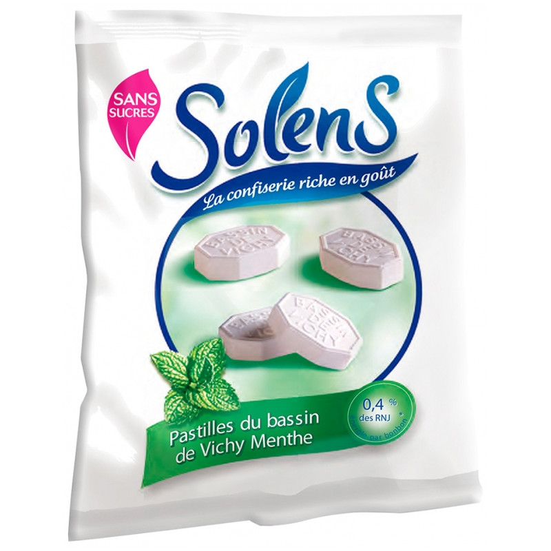 Solens – Pastilles du bassin de Vichy menthe sans sucre, 100 g