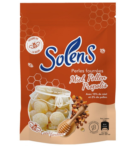 Solens – Perles fourrées miel pollen et propolis, 100 g
