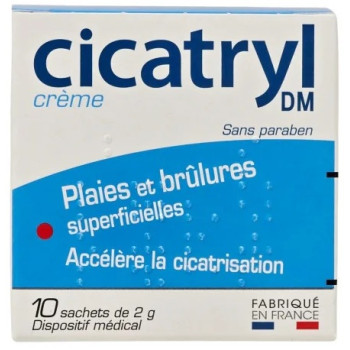 Cicatryl – Crème DM plaies et brûlures, 10 sachets de 2 g