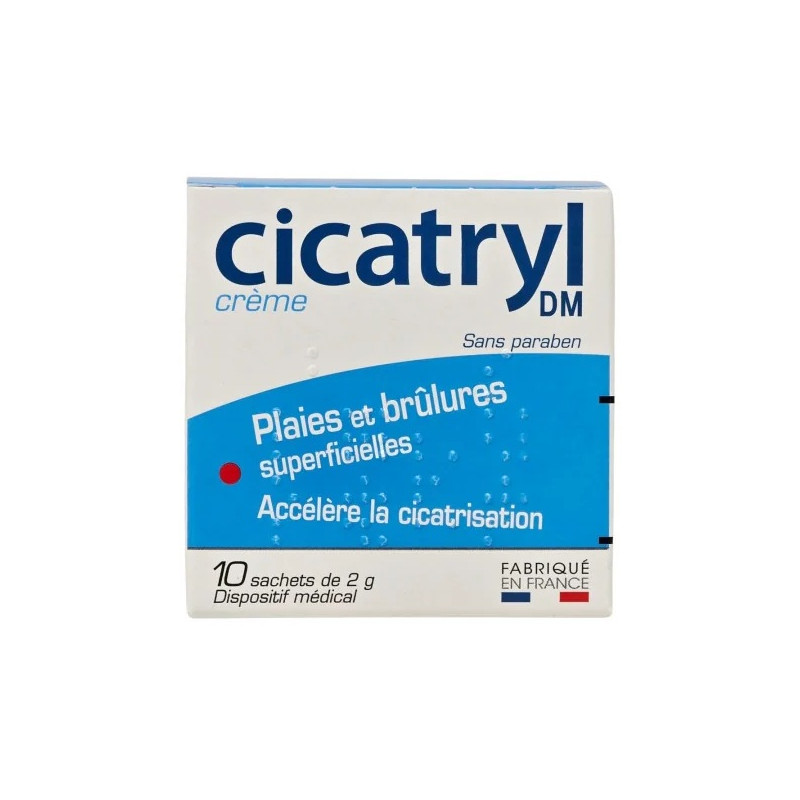 Cicatryl – Crème DM plaies et brûlures, 10 sachets de 2 g