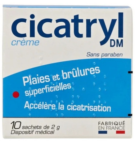Cicatryl – Crème DM plaies et brûlures, 10 sachets de 2 g