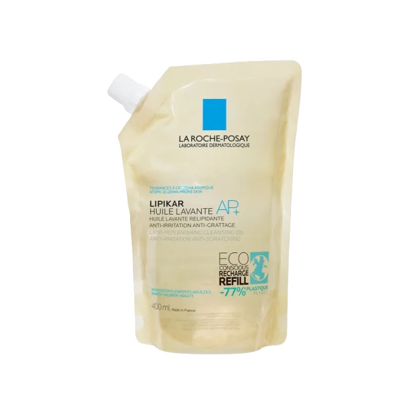 La Roche-Posay – Huile lavante AP+ Lipikar éco-recharge, 400 ml