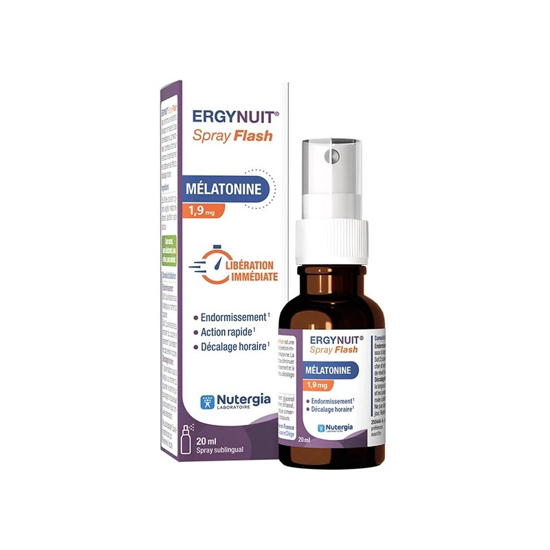 Nutergia – Ergynuit Spray Flash Mélatonine 1,9 mg, 20 ml