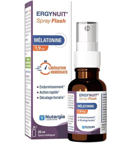 Nutergia – Ergynuit Spray Flash Mélatonine 1,9 mg, 20 ml