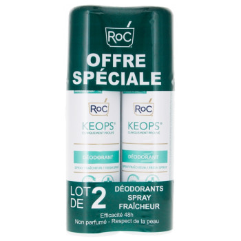 RoC – Keops Déodorant Spray Fraîcheur, 2×100 ml