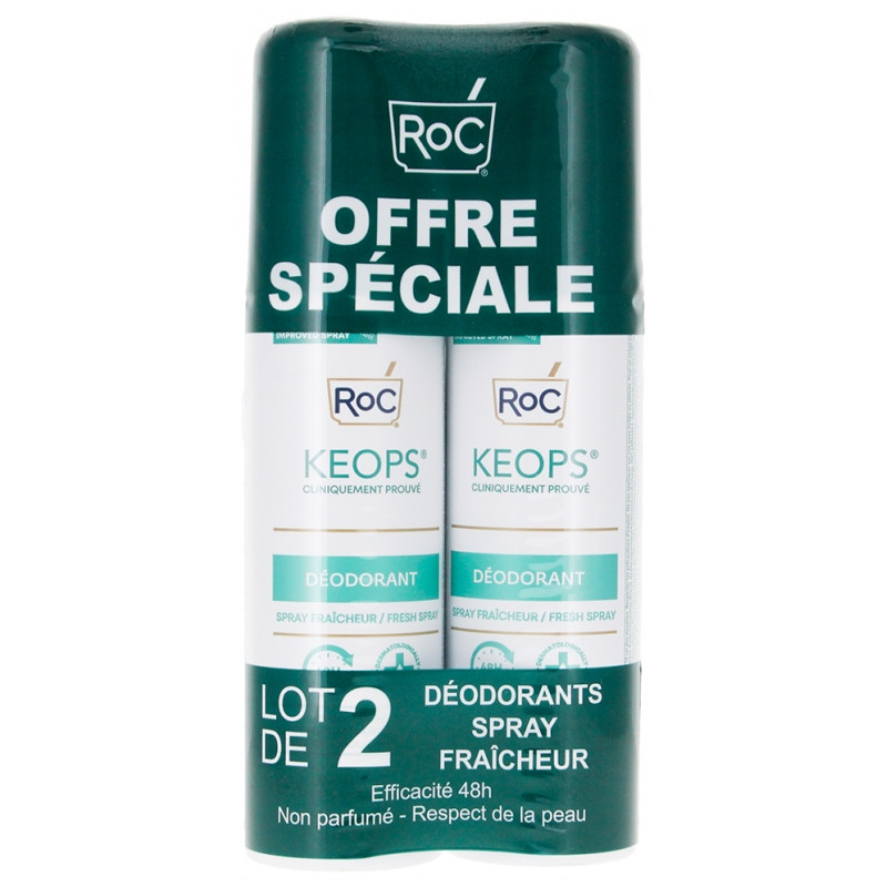 RoC – Keops Déodorant Spray Fraîcheur, 2×100 ml