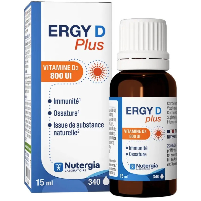 Nutergia – Ergy D Plus Vitamine D3, 15 ml