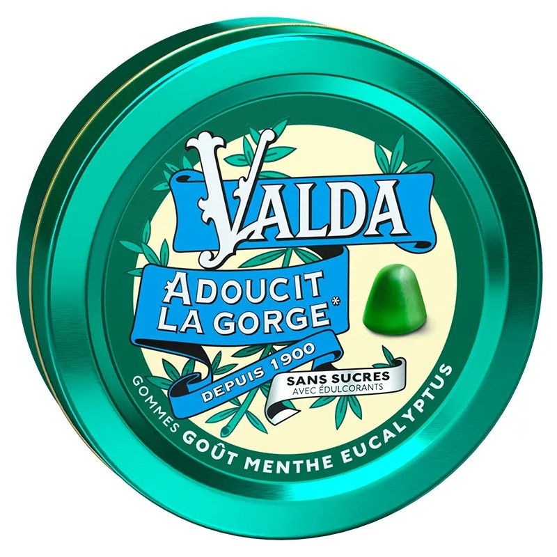 Valda – Gommes Sans Sucres Menthe Eucalyptus, 50 g