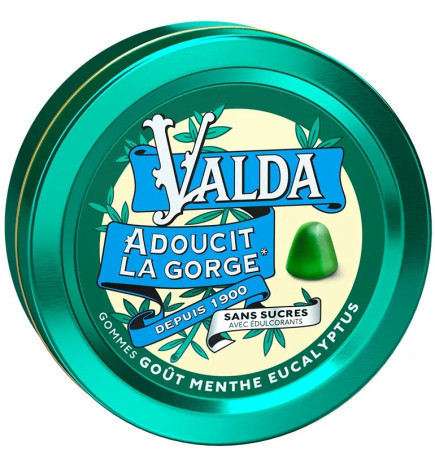 Valda – Gommes Sans Sucres Menthe Eucalyptus, 50 g