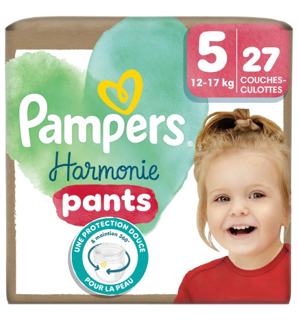 Pampers – Harmonie Pants Couches-Culottes Taille 5 (12-17 kg), 27 unités