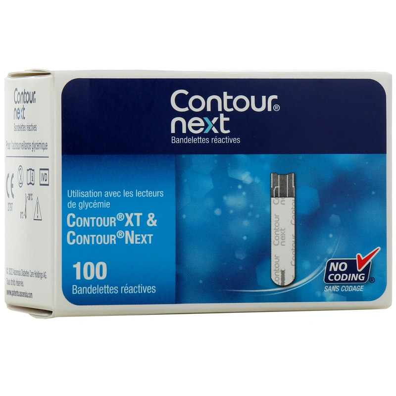 Ascensia – Bandelettes Réactives Contour Next, 100 unités