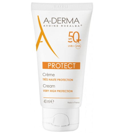 A-Derma – Protect Crème Très Haute Protection SPF50+ Sans Parfum, 40 ml