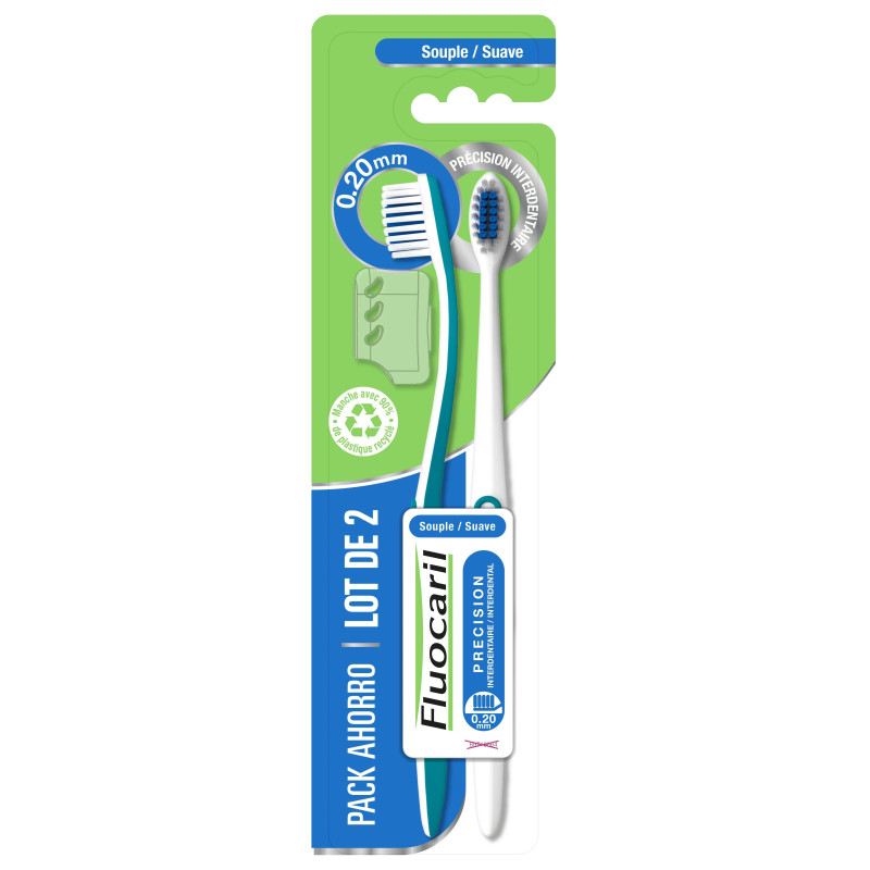 Fluocaril – Brosse à Dents Précision Interdentaire Souple, 19 × 1,5 × 2 cm