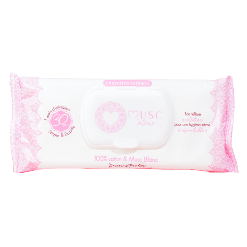 Musc Intime – Lingettes Intimes Musc Blanc, x30