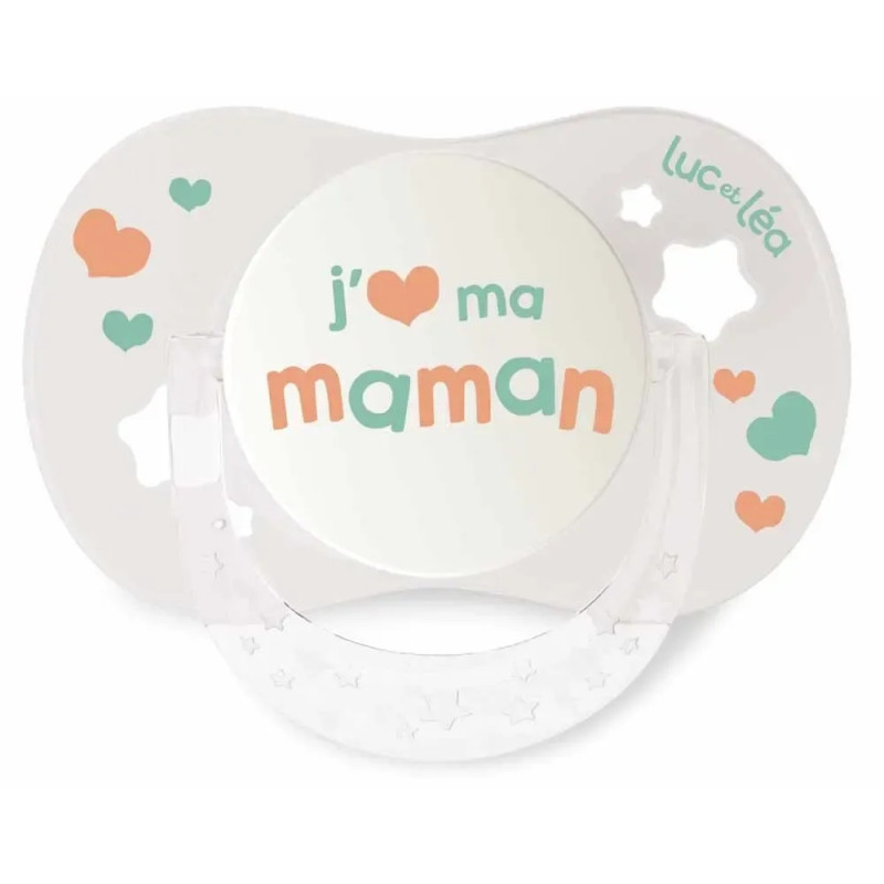 Luc et Léa – sucette "j'aime ma maman" confort+ 0/6 mois, 1 unité