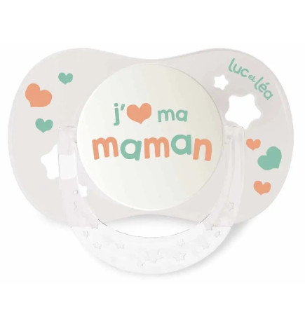 Luc et Léa – sucette "j'aime ma maman" confort+ 0/6 mois, 1 unité