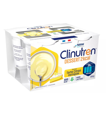 Clinutren – Dessert HP/HC+ 2kcal Citron Meringué, 4 x 200 g