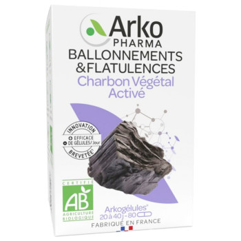ArkoPharma – Arkogélules Charbon Végétal Activé Bio, 80 gélules