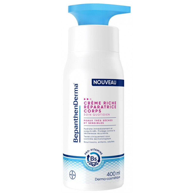 Bepanthen Derma – Crème Riche Réparatrice Corps, 400 ml