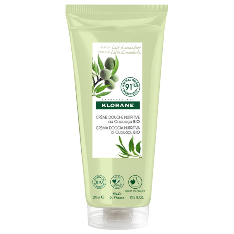Klorane – Crème Douche Nutritive au Cupuaçu Bio Lait d’Amandier, 200 ml