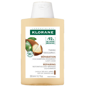 Klorane – Shampoing au Beurre de Cupuaçu Bio Cheveux Secs et Abîmés, 200 ml