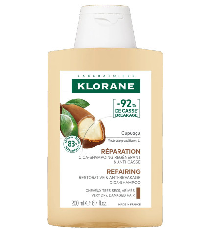 Klorane – Shampoing au Beurre de Cupuaçu Bio Cheveux Secs et Abîmés, 200 ml