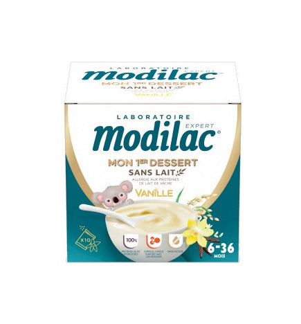 Modilac – Mon 1er Dessert Sans Lait Vanille, 10 sachets