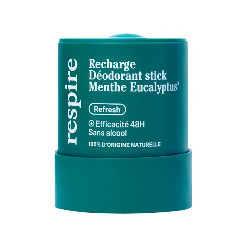 Respire – Recharge Déodorant Stick Menthe Eucalyptus Bio, 50 g