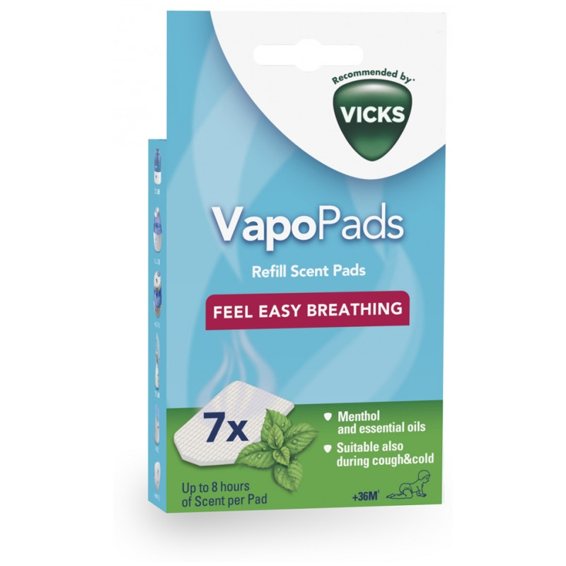 Vicks – VapoPads Recharges Parfumées au Menthol, 7 pads