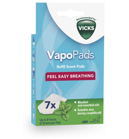 Vicks – VapoPads Recharges Parfumées au Menthol, 7 pads