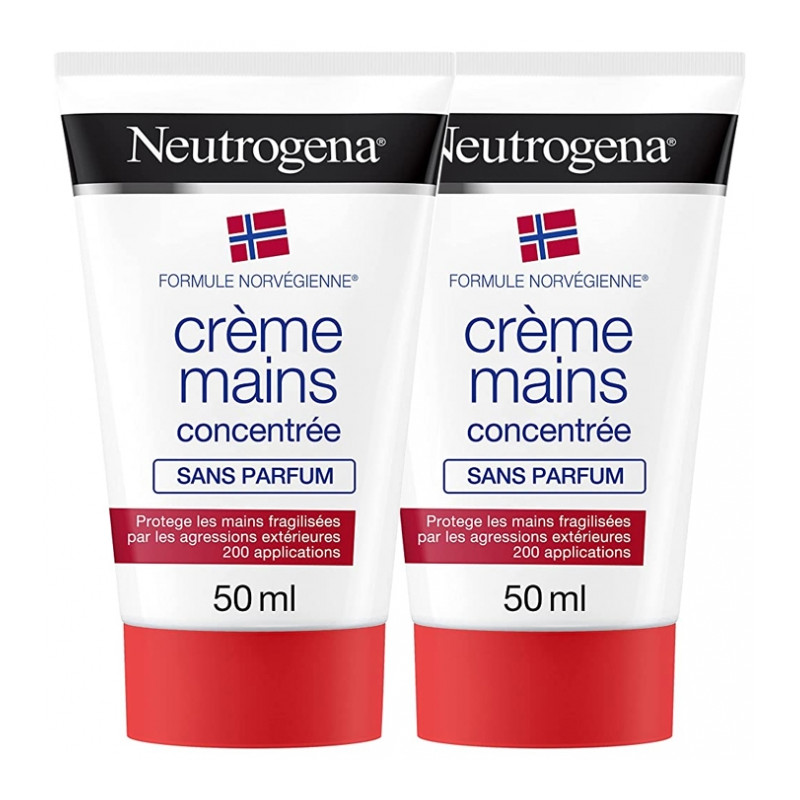 Neutrogena – Crème Mains Concentrée Sans Parfum, lot de 2 x 50 ml