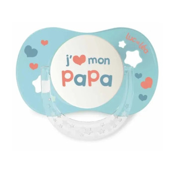 Luc et Léa – Sucette "J'aime mon papa" Collerette Confort+ +18 mois, 1 sucette