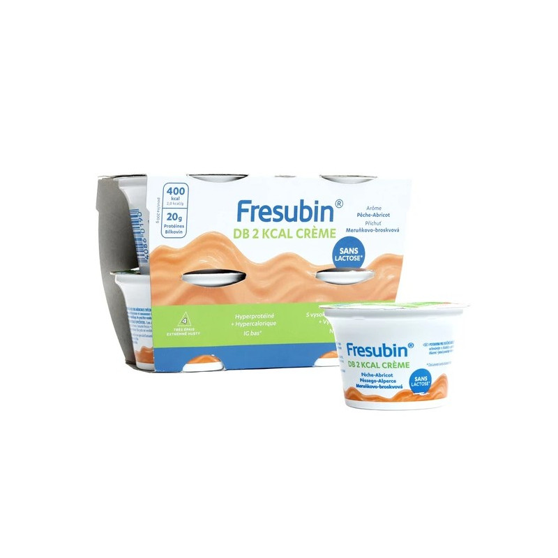 Fresubin DB – Crème Dessert 2 kcal Pêche Abricot, 4 x 200 g